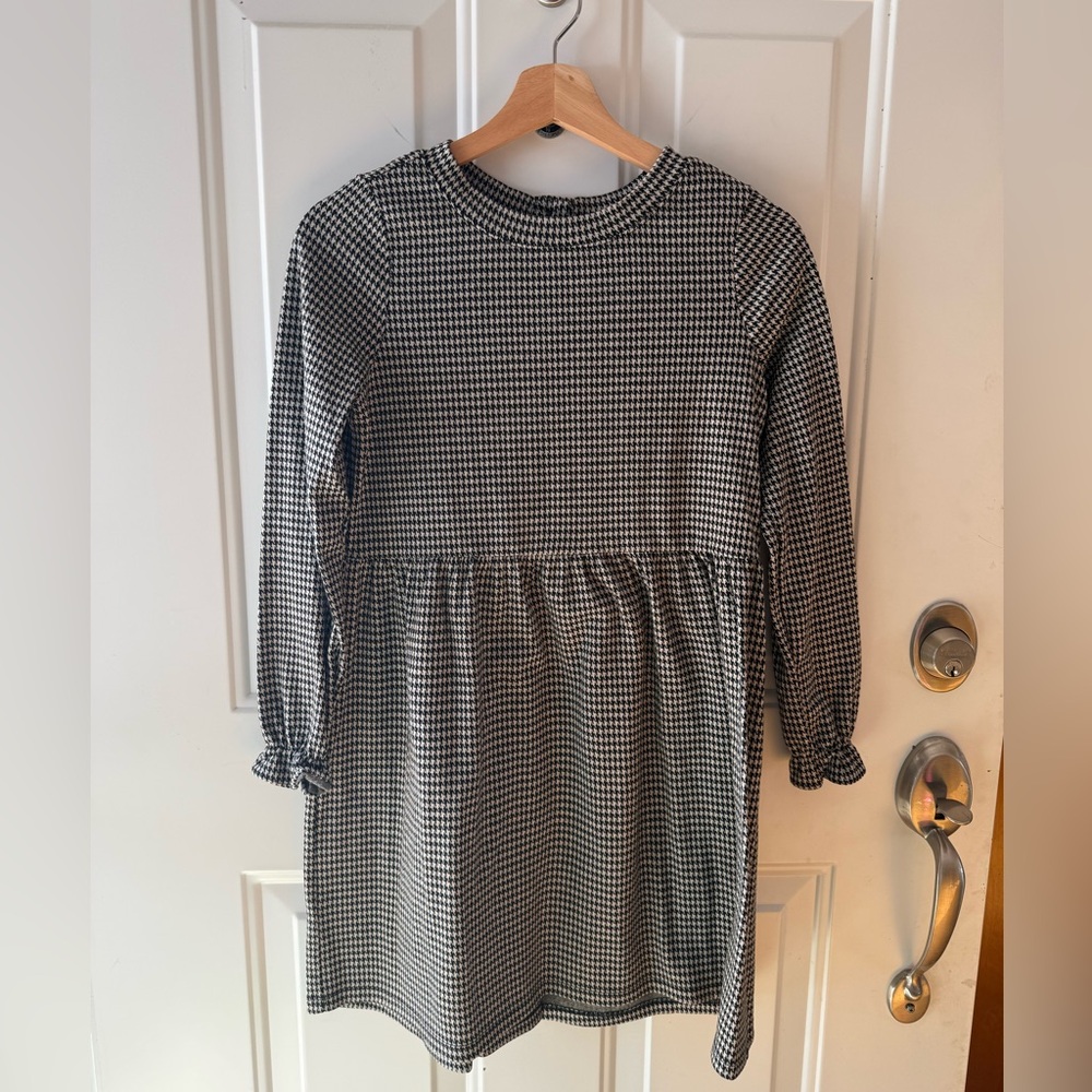 LOFT Houndstooth Button Back Swing Dress